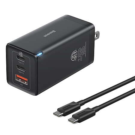 Baseus 65W USB C Fast Charging Power Adaptor w/ USBC Plug (Black) $9.99 + Free Shipping w/ Walmart+ or on $35+