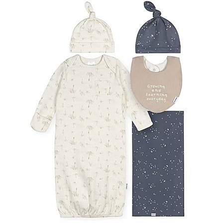 5-Piece Gerber Baby 0-6 Months Gift Set (Gown, Cap, Bib, Swaddle, Blanket & Headband, Various Colors) $7 + Free S&H w/ Walmart+ or on $35+