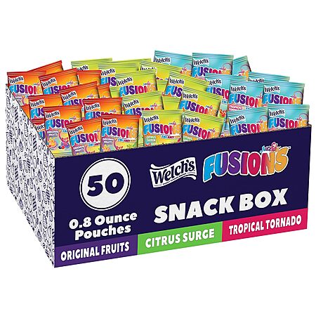 Select Accts: 50-Pk 0.8-Oz Welch's Juicefuls Fusions Fruit Snacks Variety Box $9.85 w/ S&S