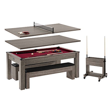 6' Barrington Billiards 3-in-1 Pool Table w/ Dining Top & Table Tennis Set $299.60 + Free S&H