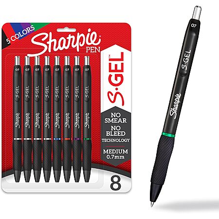 8-Ct Sharpie 0.7mm Medium Point S-Gel Pens (Assorted Colors) $6.65 w/ S&S