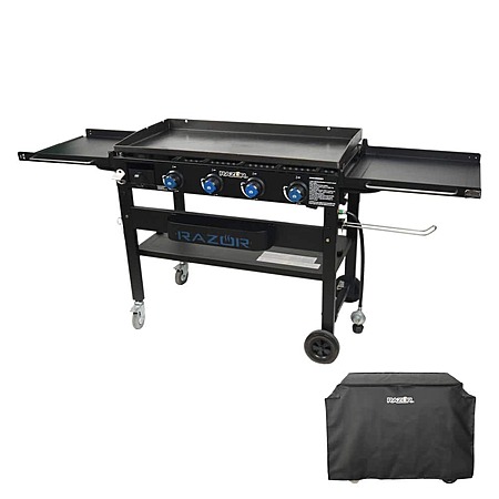 37" 4-Burner Portable Propane Flat Top Griddle Grill w/ Foldable Shelves & Cover (Black) $249.00 + Free Store Pickup at Home Depot