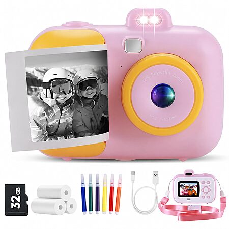 Dual Lens Instant Print Camera w/ 1080P Video & Thermal Printing for Kids