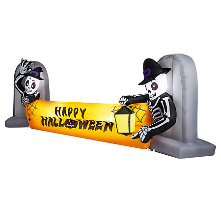 9.6' Skeleton Tombstone Banner Halloween Inflatable Outdoor Decor