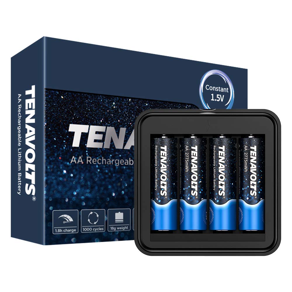 Tenavolts: AA Lithium Rechargeable Batteries (4-count) w/ Charger $12.95 + Free Shipping