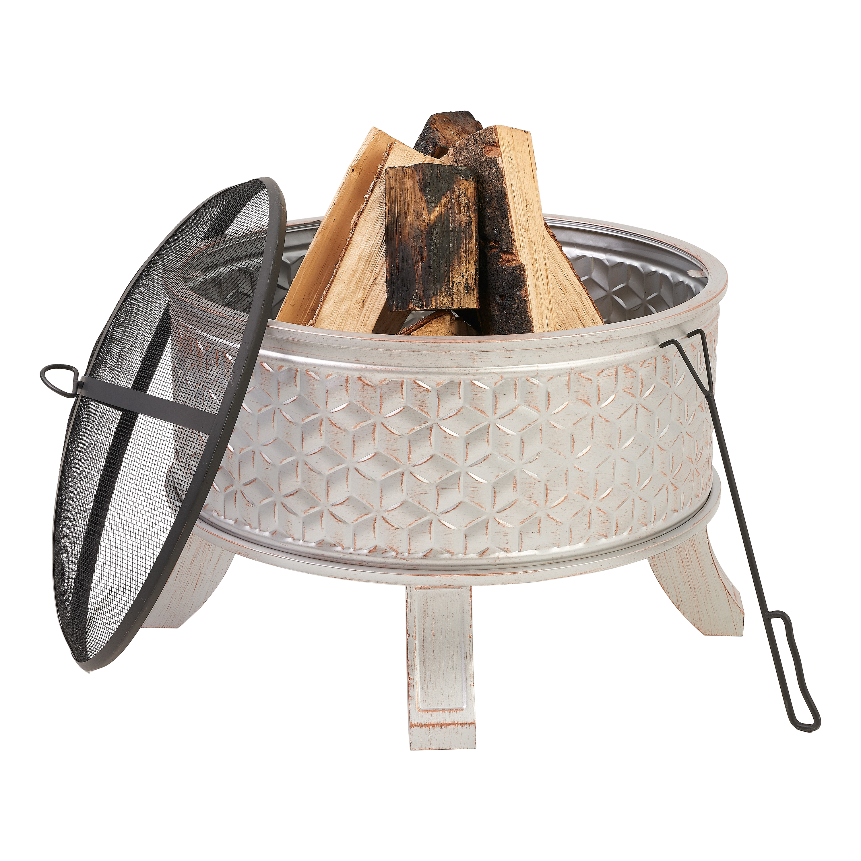 Mainstays 26" Steel Wood Burning Fire Pit w/ Mesh Spark Guard $38.64 + Free Shipping