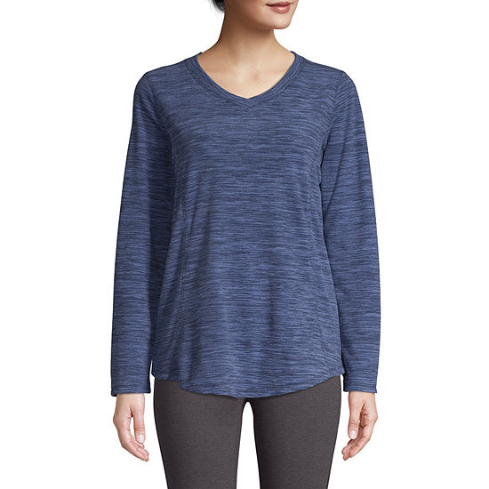 St. John's Bay Women's: V-Neck Polar Fleece Sweatshirt $7.64, Long Sleeve Mock Neck Top $6.79 + Free Store Pickup at JCPenney