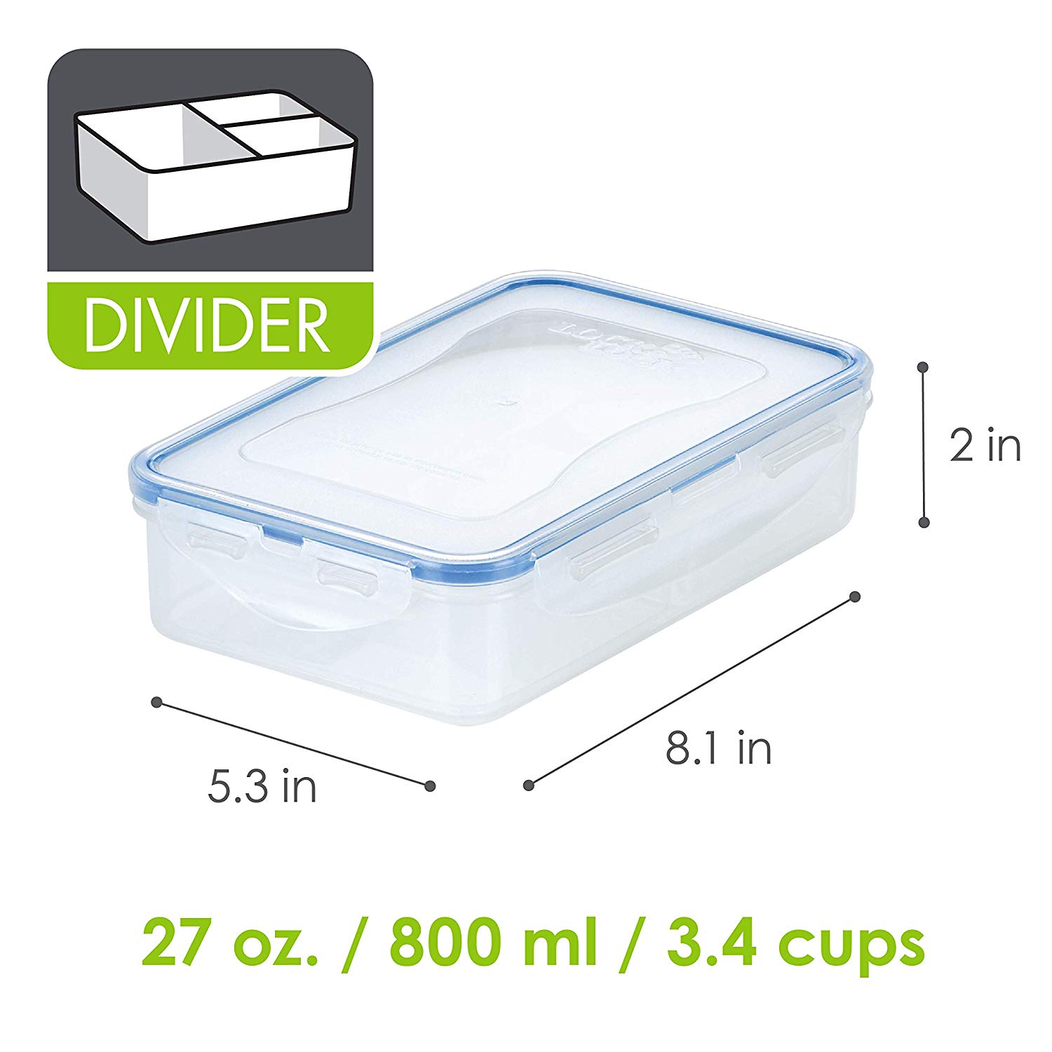 27-Oz Lock & Lock Food Storage Container w/ Divider $3.77 + Free Shipping w/ Prime