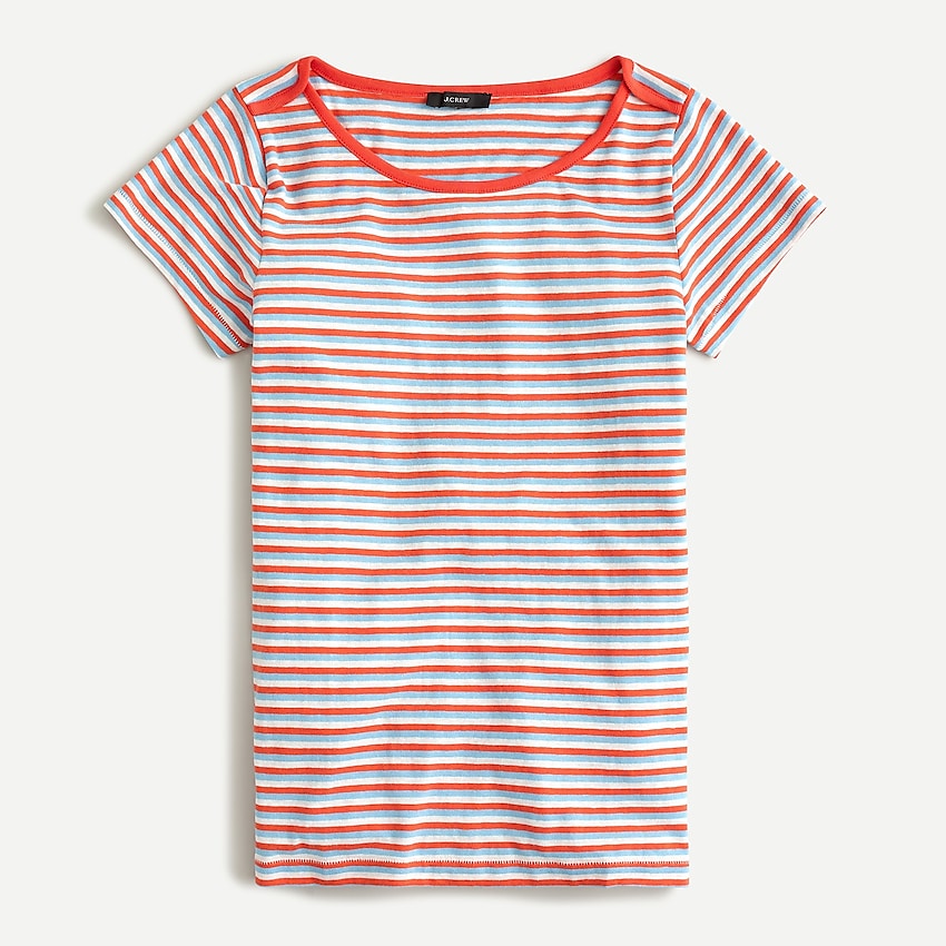J. Crew Women's Wide-Neck Ringer T-Shirt $2.40, Women's Bike Short $7.82, More + Free Shipping