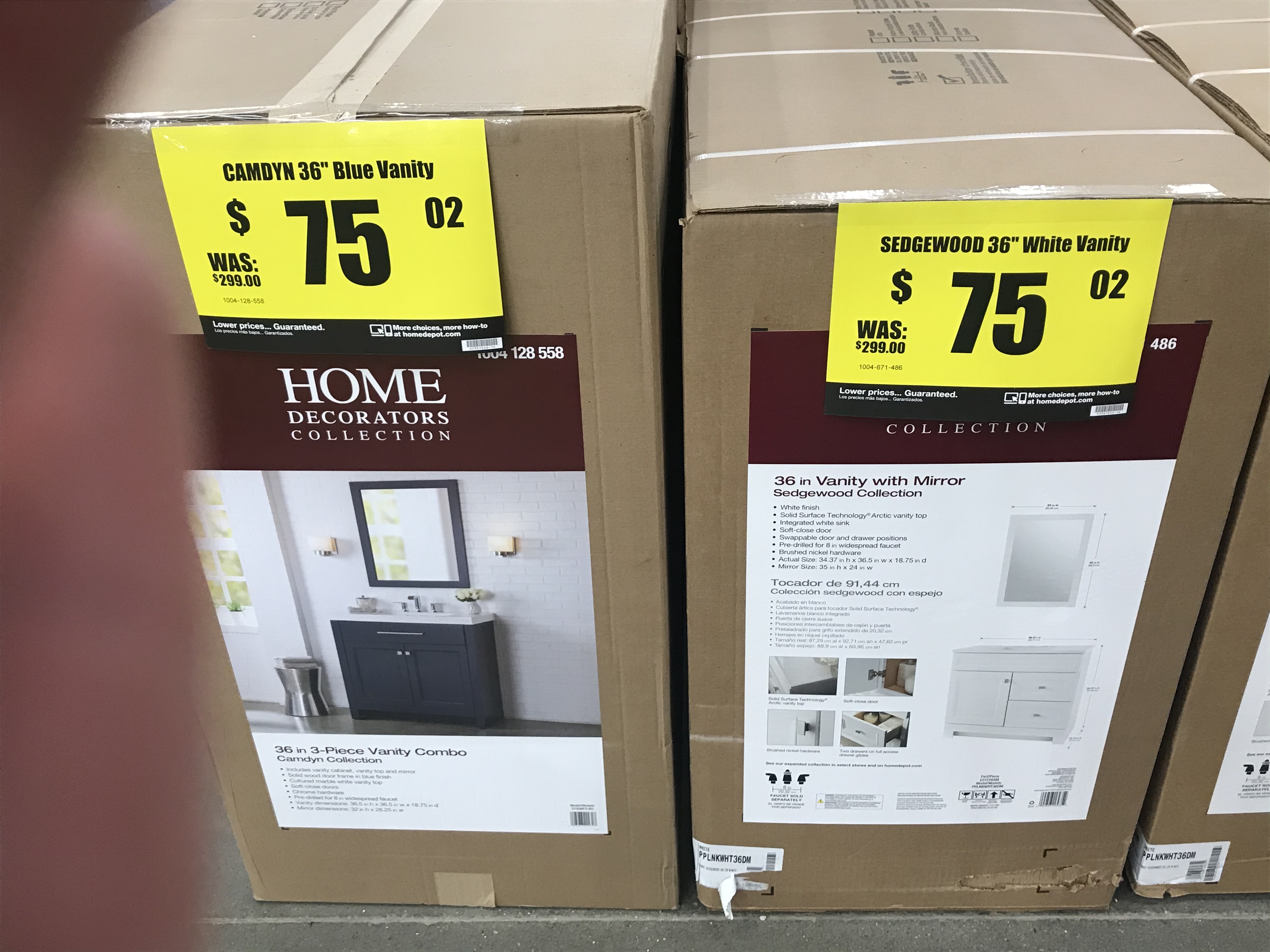 YMMV Bathroom Vanity and Mirror Combo $75