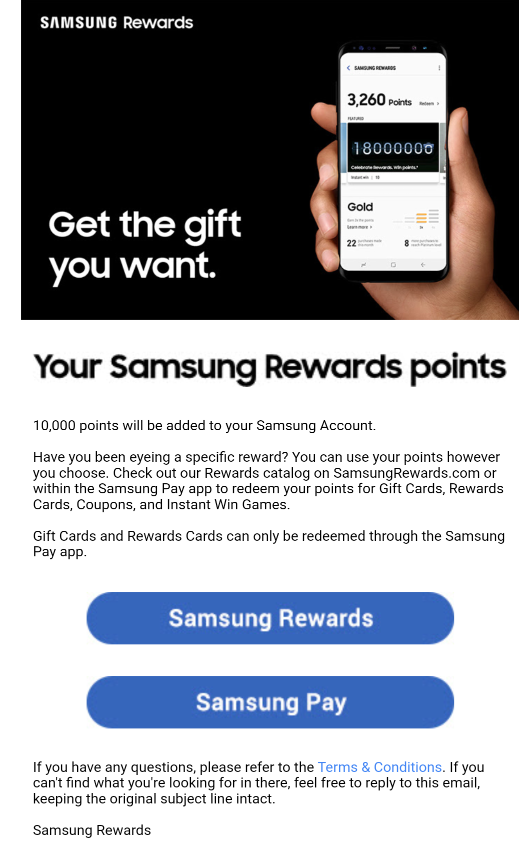 10000 free Samsung reward points (YMMV)