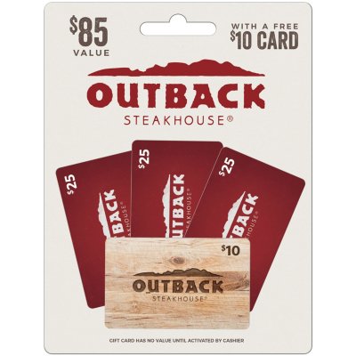 Sam's Club: Outback Steakhouse - 3 x $25 Gift Cards with a Bonus $10 Card - $70