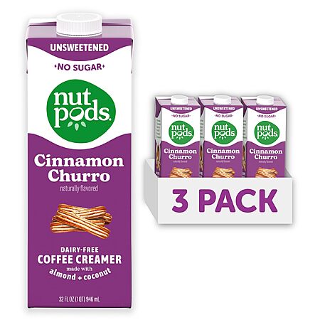 [S&S]nutpods unsweetened Cinnamon Churro Dairy-Free Coffee Creamer - 32oz 3-Pack