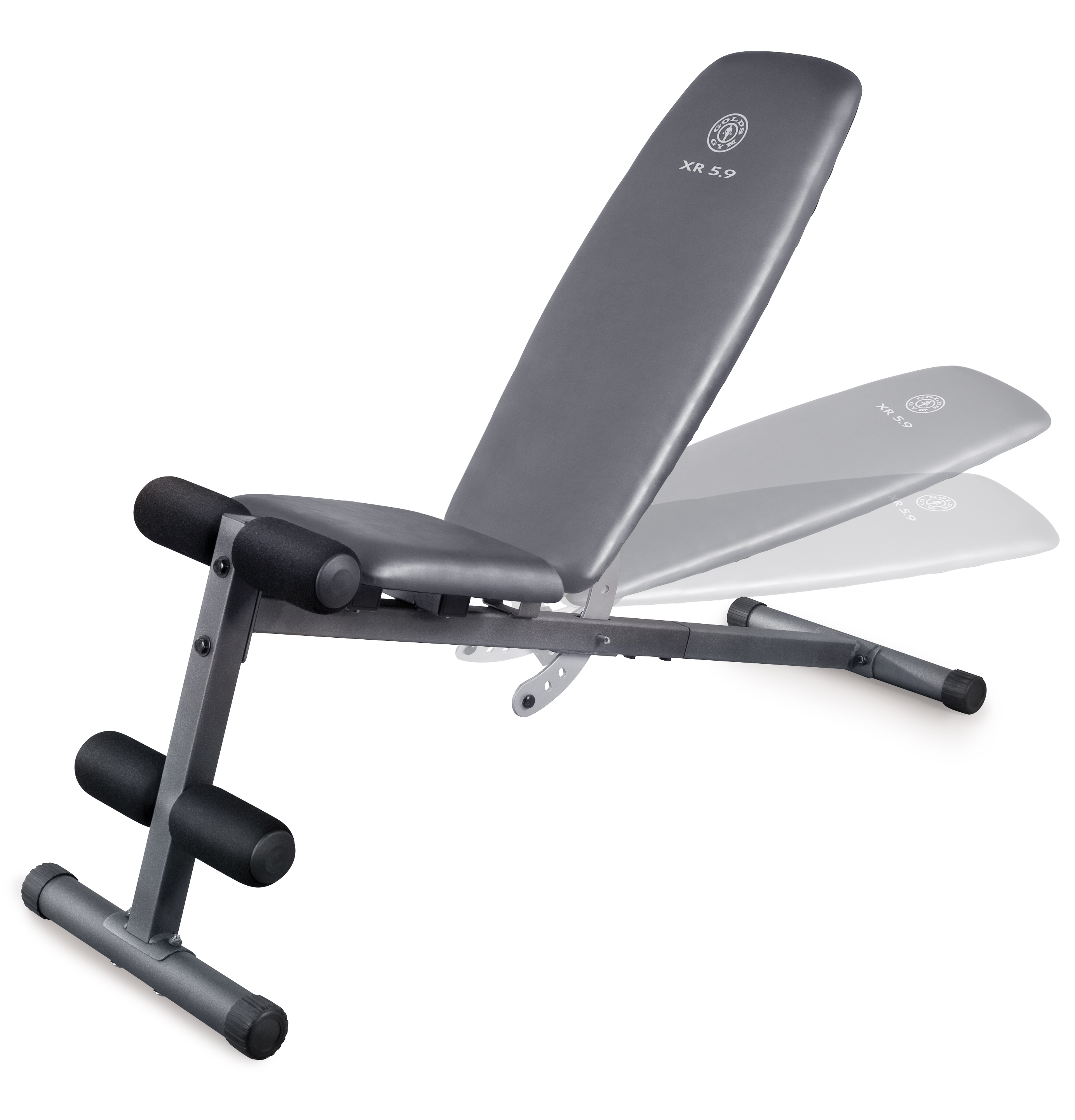 Weider XR 5.9 Adjustable Slant Workout Bench with 4-Roll Leg Lockdown and Exercise Chart $49