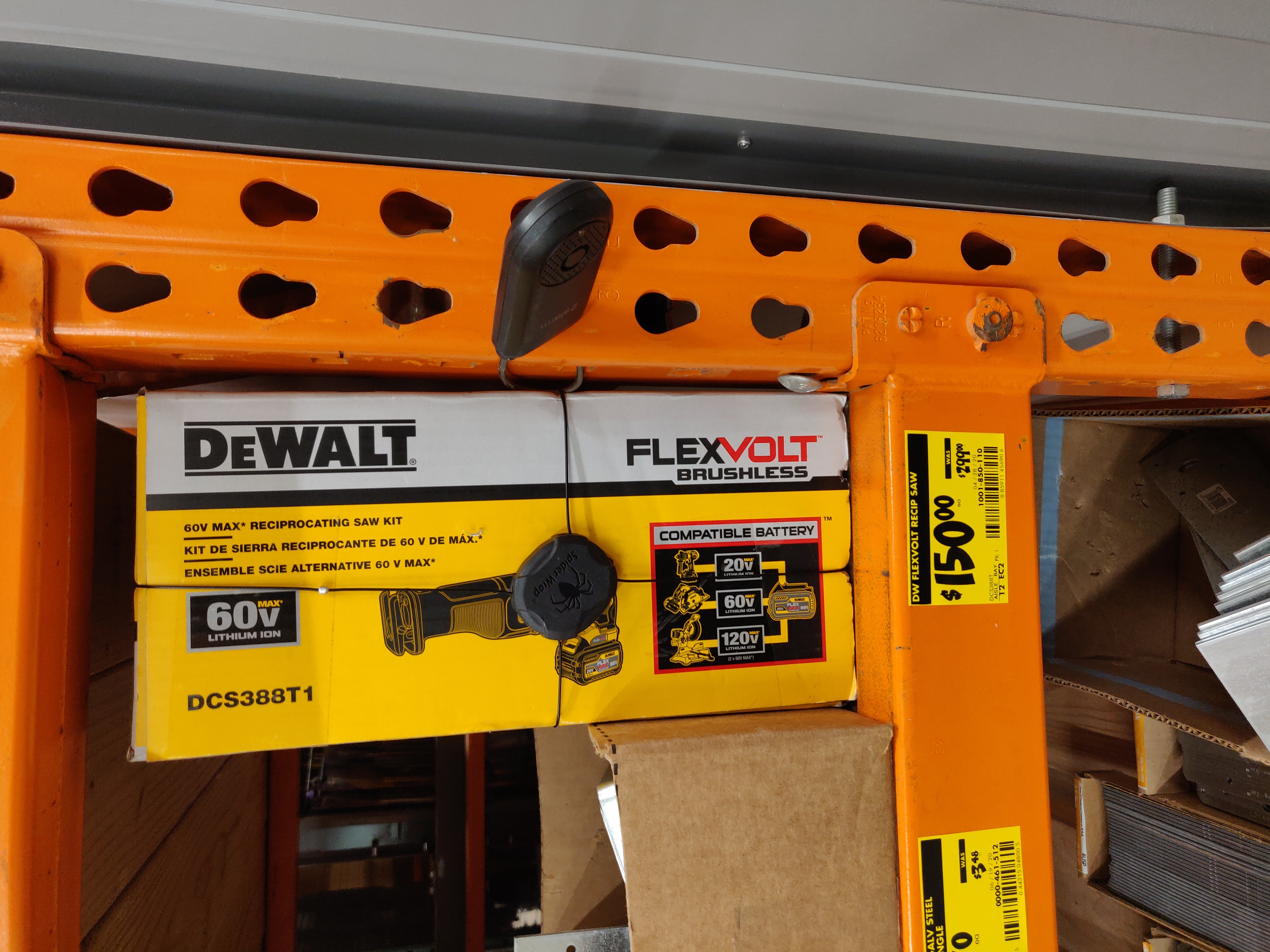 FLEXVOLT 60-Volt MAX Lithium-Ion Cordless Brushless Reciprocating Saw with (1) Battery 2Ah, Charger and Contractor Bag $150