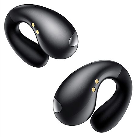 Boytond Ultra Open Ear Earbuds - Ergonomic Clip-On Earbuds, Bone Conduction Over-The-Ear Headphones with Waterproof Design and Secure Fit for Small Ears, Classic Black $29.97