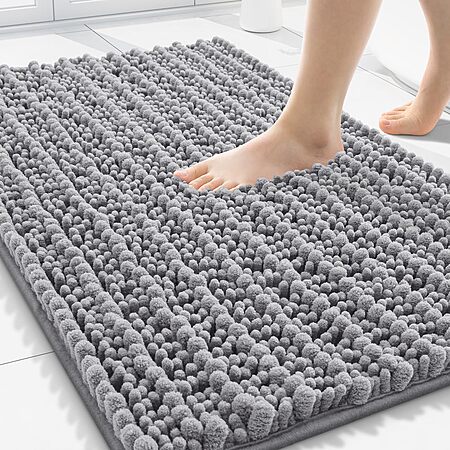 30"x20" Smiry Extra Soft Absorbent Non Slip Bathroom Rug (Grey) $8 