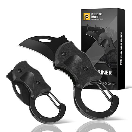 FUNBRO Small Pocket Knife Gift for Men, Keychain Box Cutter with 1.34inch Blade, Mini Folding Knives EDC Gadgets for Everyday Carry, Stocking Stuffers Gift $7.99