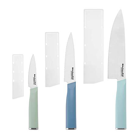 KitchenAid Classic 3-Piece Stainless Steel Chef Knife Set, Blue Velvet, Pistachio, Mineral Water $15.56