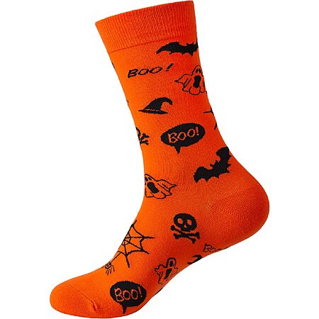 FancyBull Halloween Socks Men Pumpkin Smile Face Funny Socks