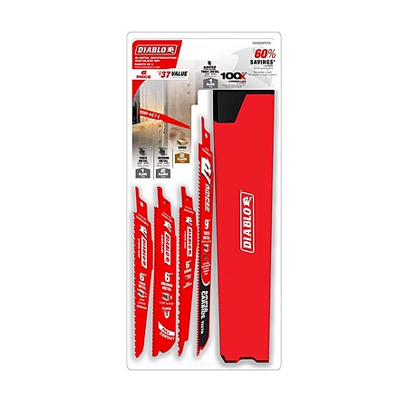 6-Piece Diablo 9" 8 TPI Bi-Metal & Carbide Thick Metal Reciprocating Saw Blade Set $9.00 + Free Store Pickup at Home Depot
