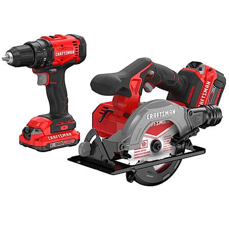 Buy two tools kit get two free -CRAFTSMAN 20-volt max 2 -Tool Power Tool Combo Kit with Soft Case ( 2 -Batteries Included and Charger Included ) | CMCK203D1M1