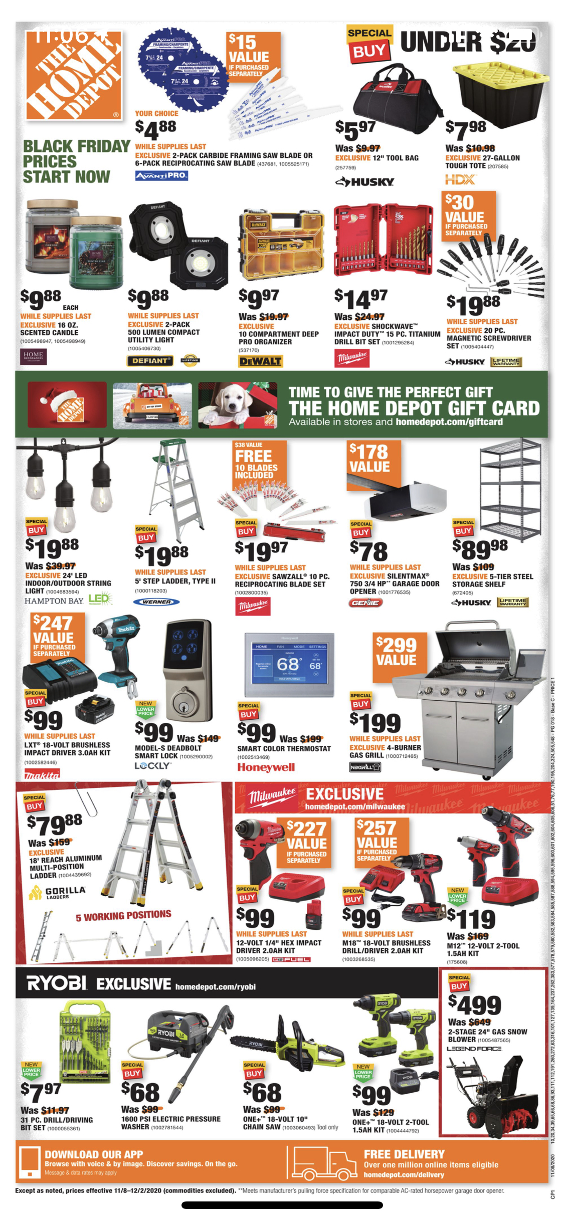 Homedepot BF flyers. (Milwaukee, Dewalt, Makita, Ryobi ...)