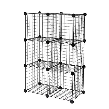 AmazonBasics 6-Cube Wire Grid Stackable Shelves (12.6"D x 26"W x 38"H) $25 @ Amazon