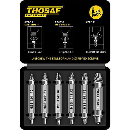 6-Piece THOSAF Damaged Screw Extractor Set $7.19 @ Amazon