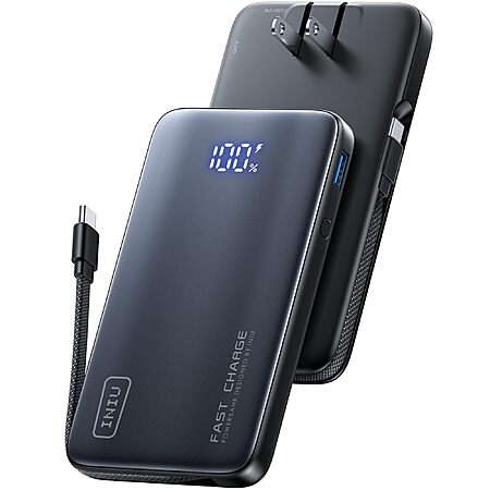 INIU 10,000mAh 3-in-1 Portable Wall Charger / Power Bank w/ 45W USB C $21.60 + Free Shipping