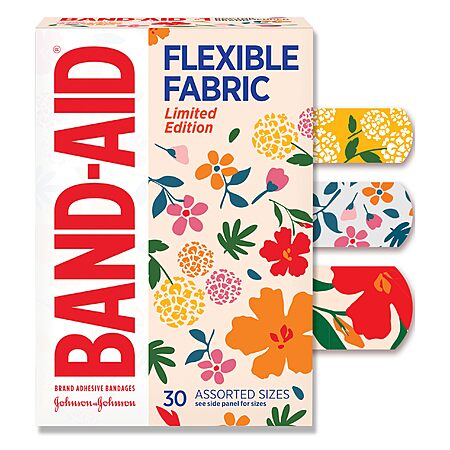 Select Accts: 30ct Band-Aid Brand Flexible Fabric Adhesive Bandages (Wildflower) $1.50 w/ Subscribe & Save