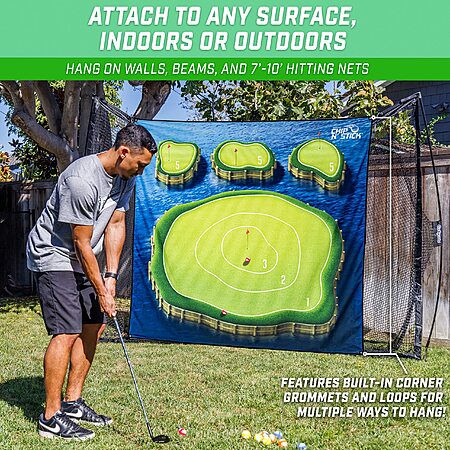 6.5'x6.5' GoSports Chip N' Stick Islands w/ Chipping Mat & 12 Golf Balls $45.50 + Free Shipping