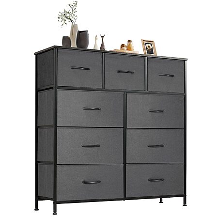 DUMOS 9 Drawer Fabric Bin Dresser (39.4" x 39.4" x 11.8", Grey) $39 + Free Shipping
