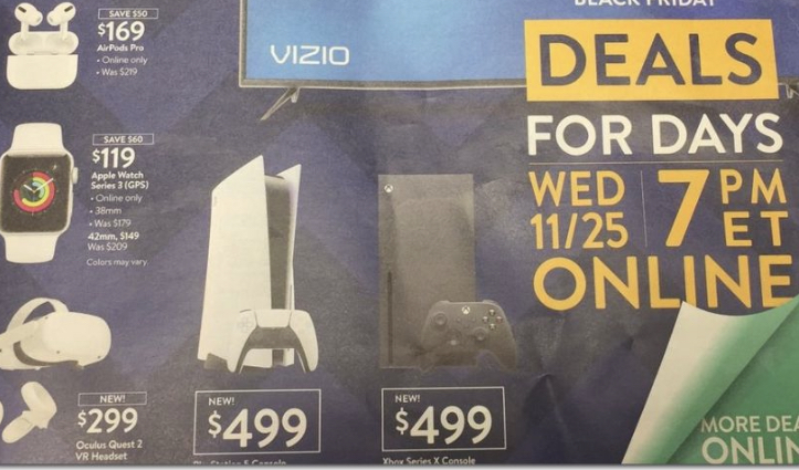 7PM EST 11/25 PS5 Console Version $499 at Walmart.com