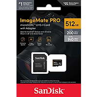 512GB SanDisk ImageMate Pro microSDXC UHS-1 Memory Card w/ Adapter