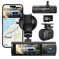 NEXPOW Dash Cam Front and Rear, 4K Full HD Dash Camera with Built-in WiFi GPS, $53.99 + FS
