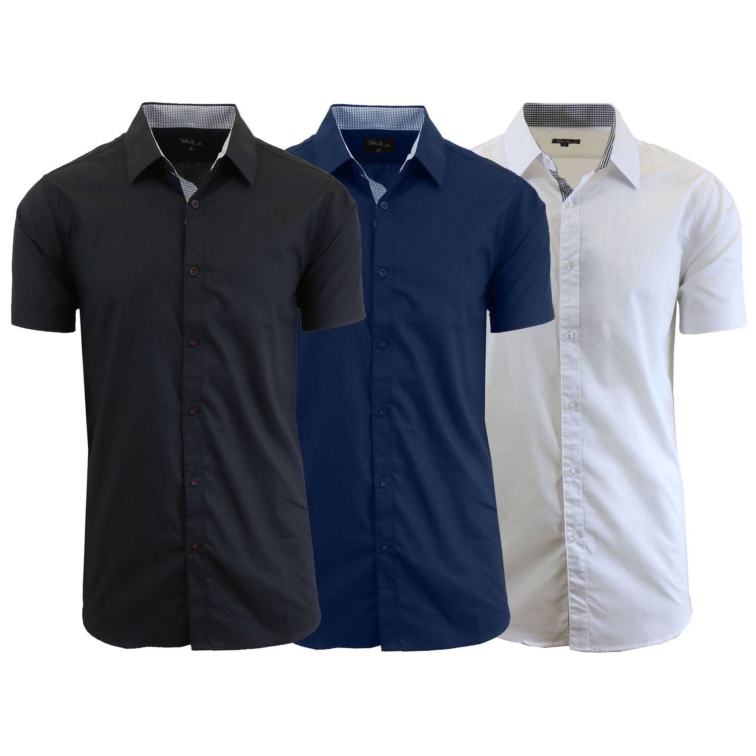 Men's Slim Fit Short Sleeve Dress Shirts (3 pack) - $23.99 + Free Shipping