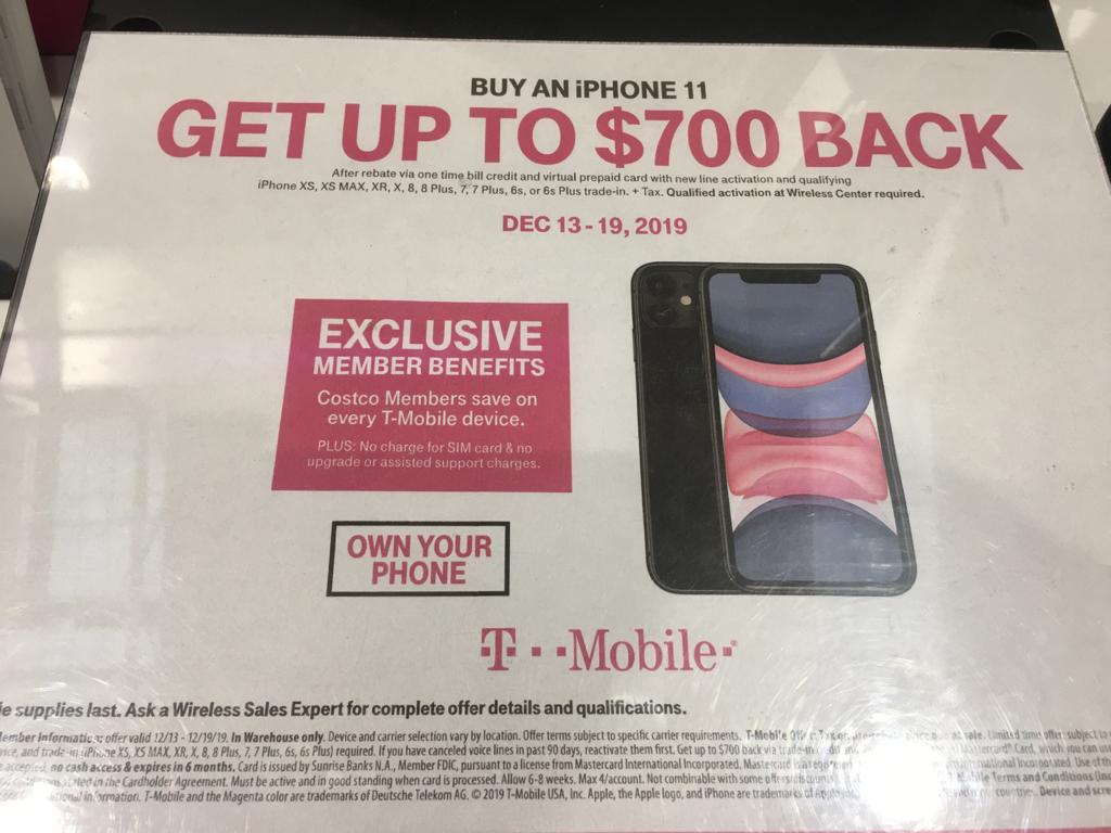 Costco Warehouse: Purchase iPhone 11/XR/XS (TMO) + Trade-In + New Line and Get