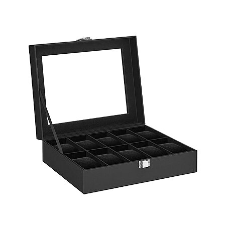 10-Slot SONGMICS Watch Case Organizer w/ Large Glass Lid (Black) $16.99 + Free Shipping w/ Prime or on $35+