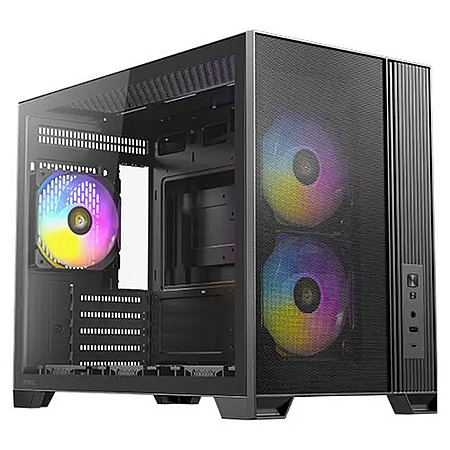 Antec Flux M Micro-ATX Computer Case w/ 3 x 120 PWM ARGB & 3 x 120 PWM Reverse fans (Black) $60 + Free Shipping