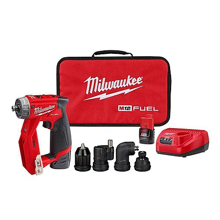 Milwaukee M12 FUEL 3/8" Drill Driver w/ 2x 2Ah Batteries & Charger + Free Tool