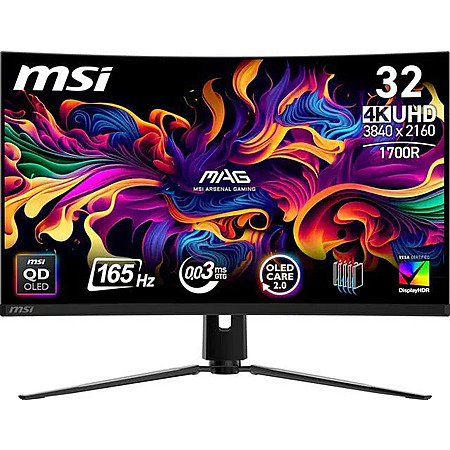 32" MSi 4K UHD 165Hz QD-OLED Curved Gaming Monitor