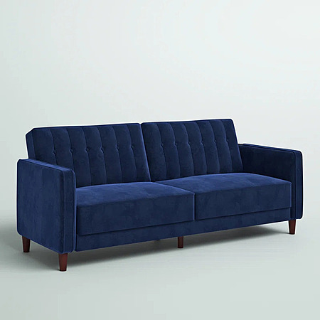 81.5" Mercury Row Perdue Velvet Square Arm Convertible Sofa from $200 + Free S&H