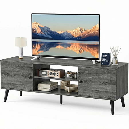 58" GIANNA TV Stand for TVs up to 60" w/ Storage & 2 Cabinets (Gray) $45.99 + Free Shipping