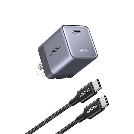 65W UGREEN Nexode Air USB-C GaN Charger w/ Foldable Prongs & 100W USB-C Cable $21.50