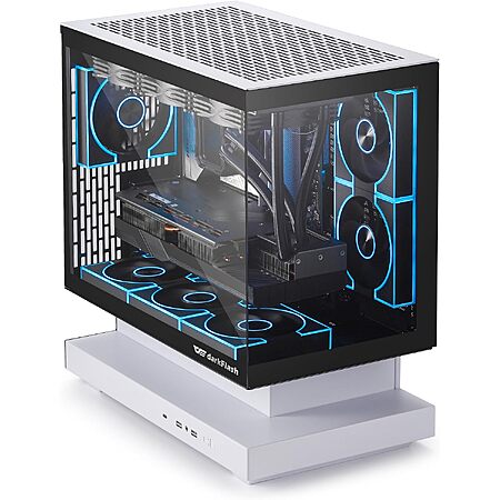 darkFlash FLOATRON F1 Micro-ATX Mid-Tower PC Case w/ 3 x ARGB Fans (Black/White) $75.59 + Free Shipping