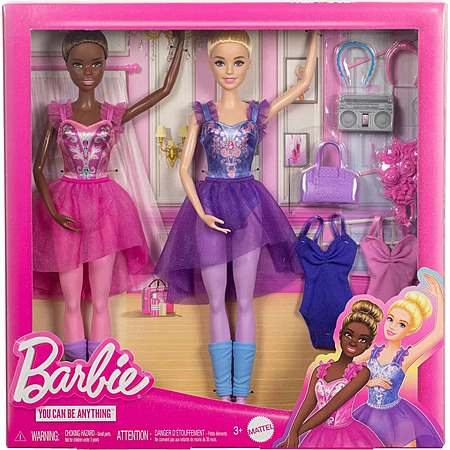 Barbie 12.7" Ballet Room Set w/ 2 Ballerina Dolls & Dance Accessories