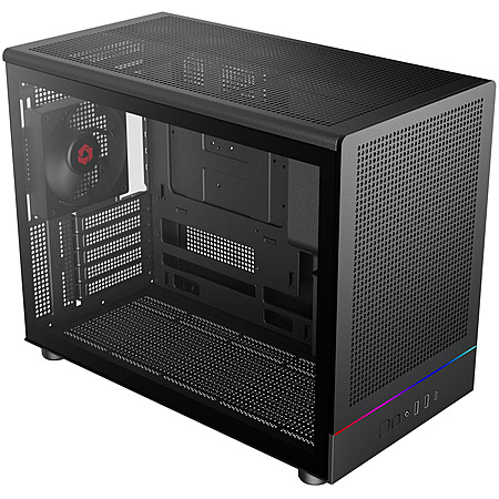 Rosewill Athena M4M Micro ATX Tower PC Case w/ Mesh Front, RGB Strip & 3 PWM Fans (Black)