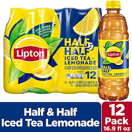 Lipton Iced Tea and Lemonade, 16.9 Fl Oz Bottles (Pack of 12) With S&S - Free Shipping w/prime $5.21 at Amazon