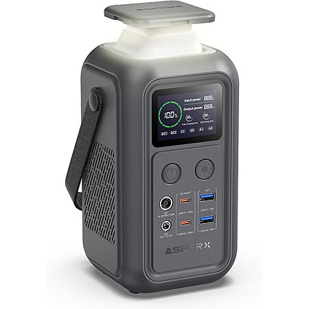 AsperX 192Wh Portable Power Station w/ LiFePO4 Battery (60,000mAh) $90 + Free Shipping